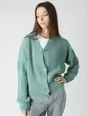 Бирюзовый кардиган женский oversize