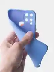 Голубой чехол с бархатной подкладкой Realme C11 2020 / C11 2021 / C20 / C25 / C25S, (10 цветов)