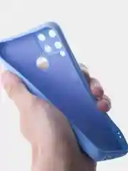 Голубой чехол с бархатной подкладкой Realme C11 2020 / C11 2021 / C20 / C25 / C25S, (10 цветов)