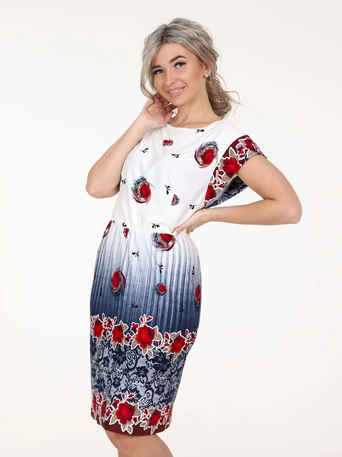 Красный платье женское Vilana "Елена", вискоза