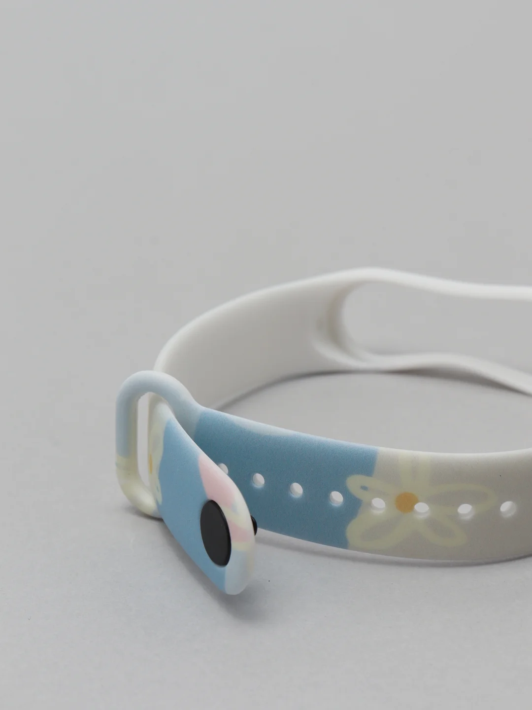 Розовый силиконовый ремешок с принтом для Xiaomi Mi Band 3 / 4 / 5 / 6