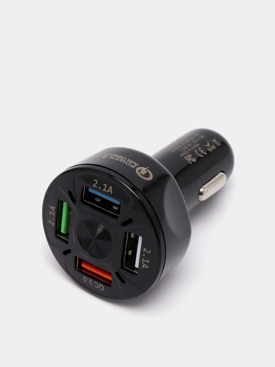 Черный автомобильное зарядное устройство Quick Charge 3.0., c 4 USB
