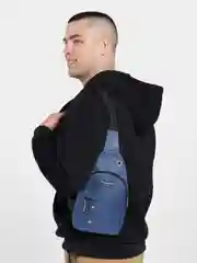 Синий меланж сумка мужская, рюкзак через плечо