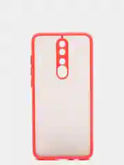Красный чехол Xiaomi Redmi Note 8 Pro пластиковый матовый с цветными кнопками (Редми Нот 8 Про)