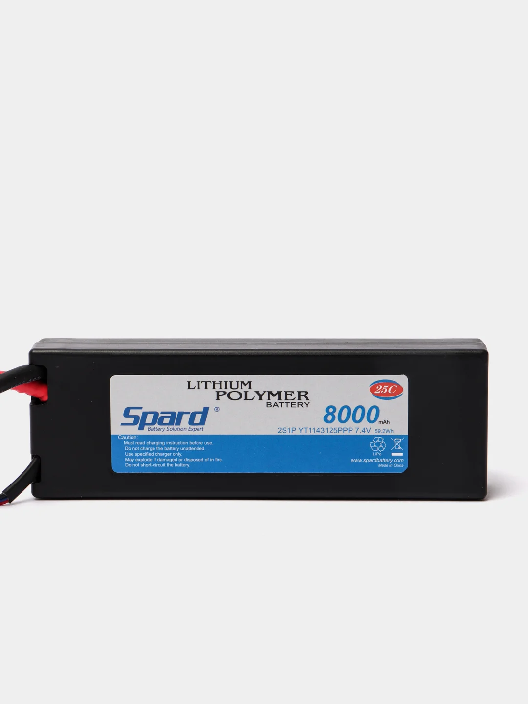 Аккумулятор Li-Po 7.4V 8000mAh, 25C, T-plug для Remo Hobby и Himoto 1/10, 1/8 YT1143125PPP