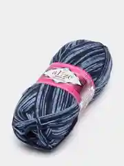 Синий меланж пряжа Superwash Alize, 75 шерсть супервош, 25 полиамид, 100 г / 420 м