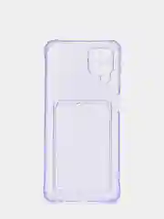 Прозрачный чехол Samsung A12, с отделением для пластиковой карточки и противоударными бортами