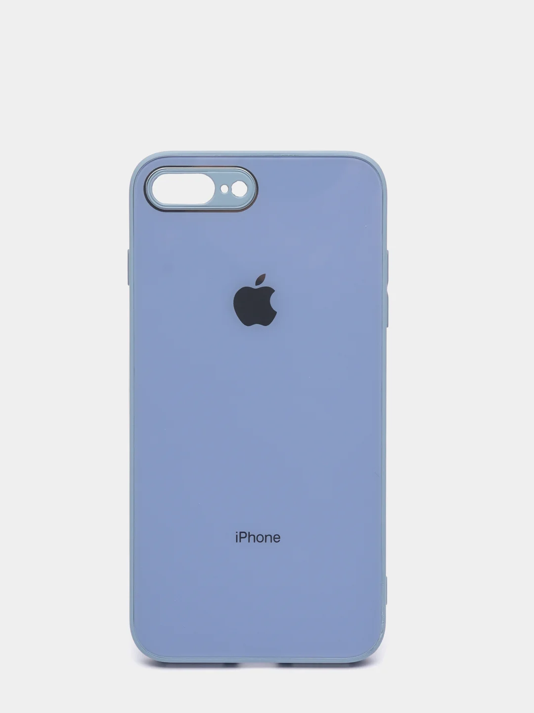 Небесно-голубой чехол силиконовый со стеклянной панелью для iPhone 7 Plus / iPhone 8 Plus