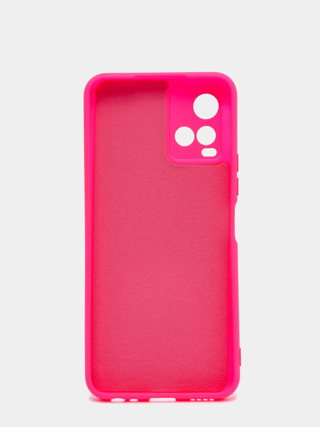 Фуксия чехол с защитой камеры и бархатом внутри Vivo Y21