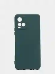 Тёмно-зелёный чехол с защитой камеры и бархатом внутри Vivo Y21