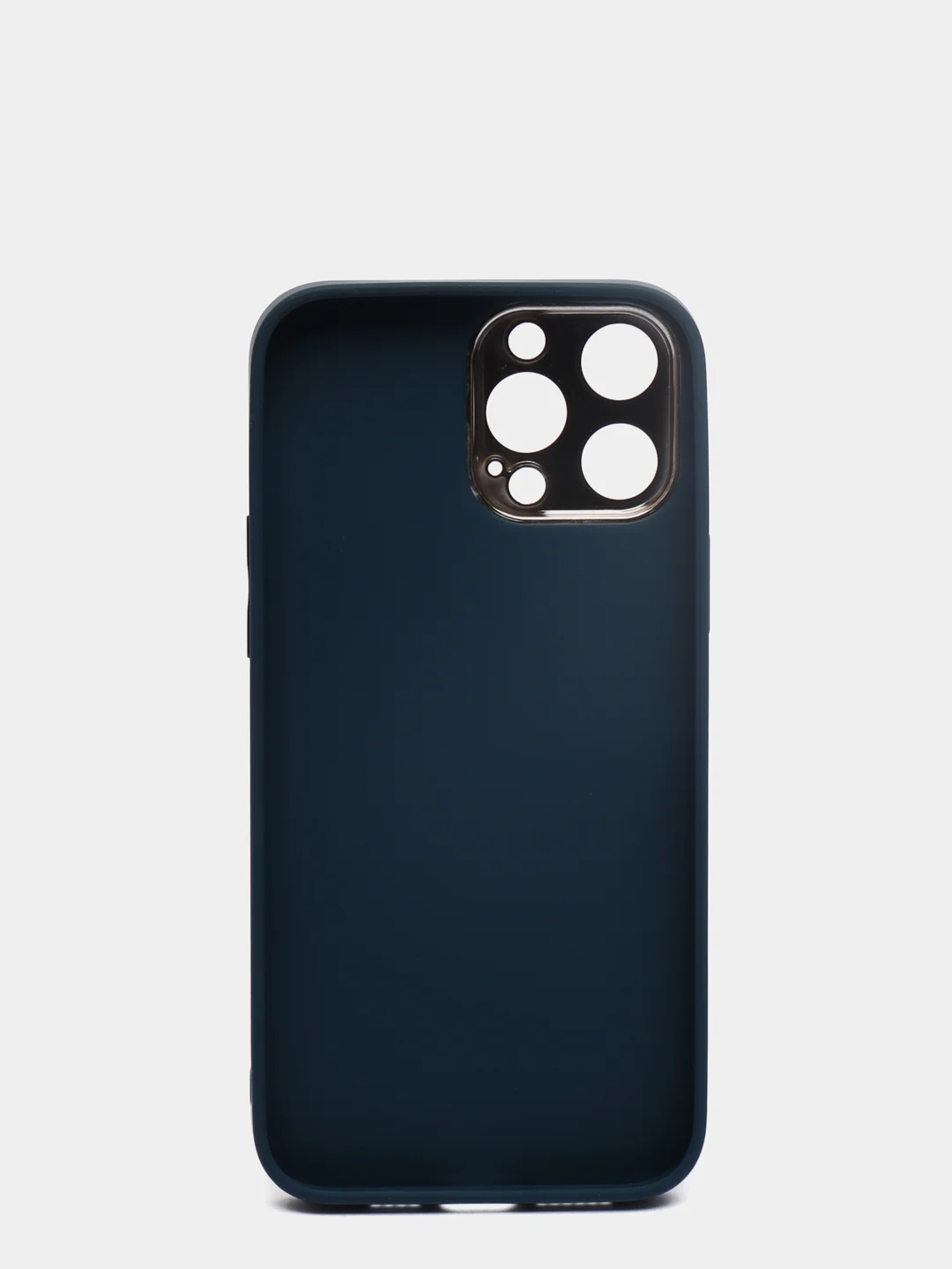 Синий меланж чехол с золотой окантовкой на iPhone 13, 13 Pro, 13 Pro Max, 12, 12 Pro кожаный