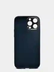 Синий меланж чехол с золотой окантовкой на iPhone 13, 13 Pro, 13 Pro Max, 12, 12 Pro кожаный