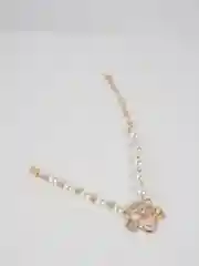 Розовый браслет с жемчугом с сердцем