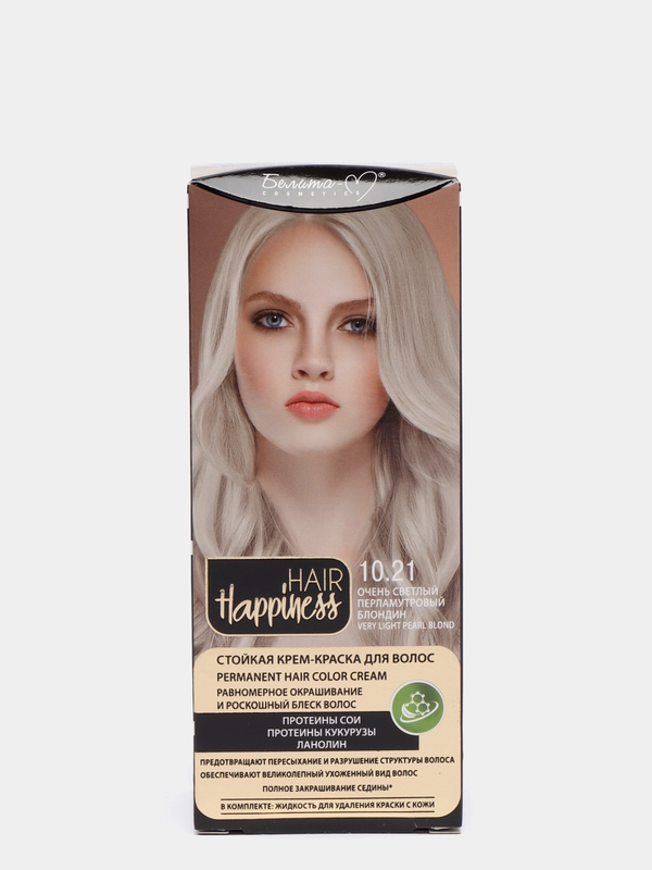 Стойкая крем-краска Белита М "HAIR Happiness" №10.21 Очень светлый перламутровый блондин