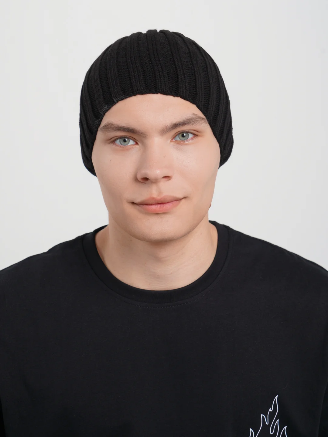 Черный шапка, шапка вязанная