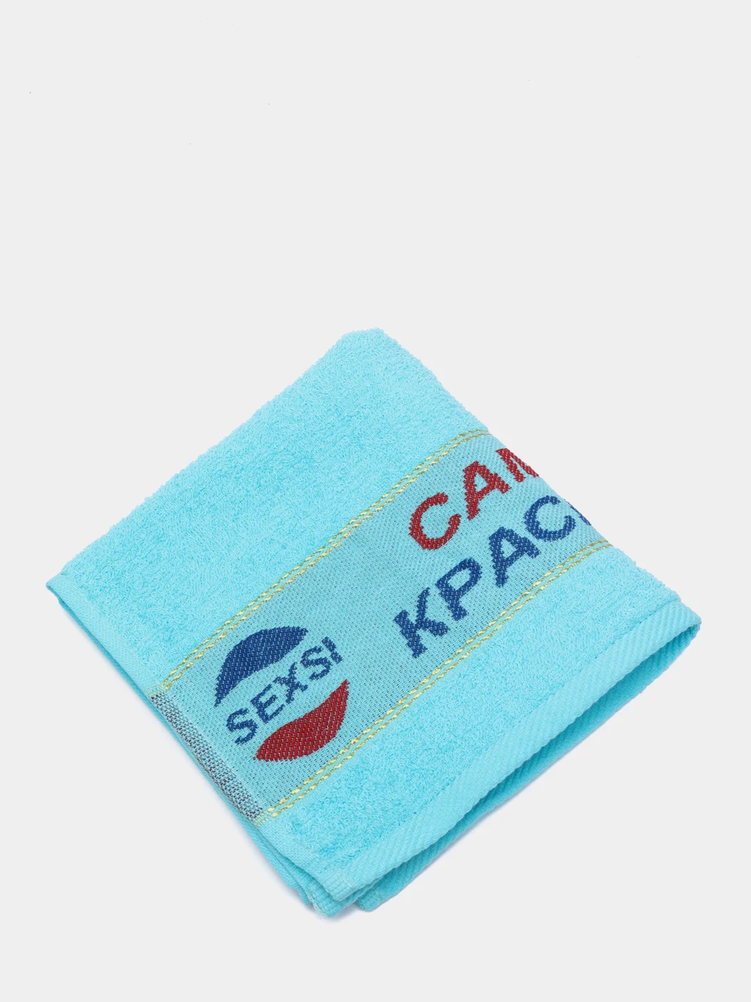 Голубой полотенце махровое для лица, для рук 35х70 "Самая красивая"