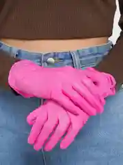Розовый перчатки нитриловые