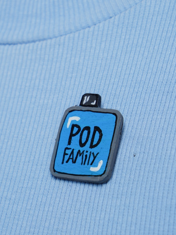 Деревянный значок ручной работы Pod Family