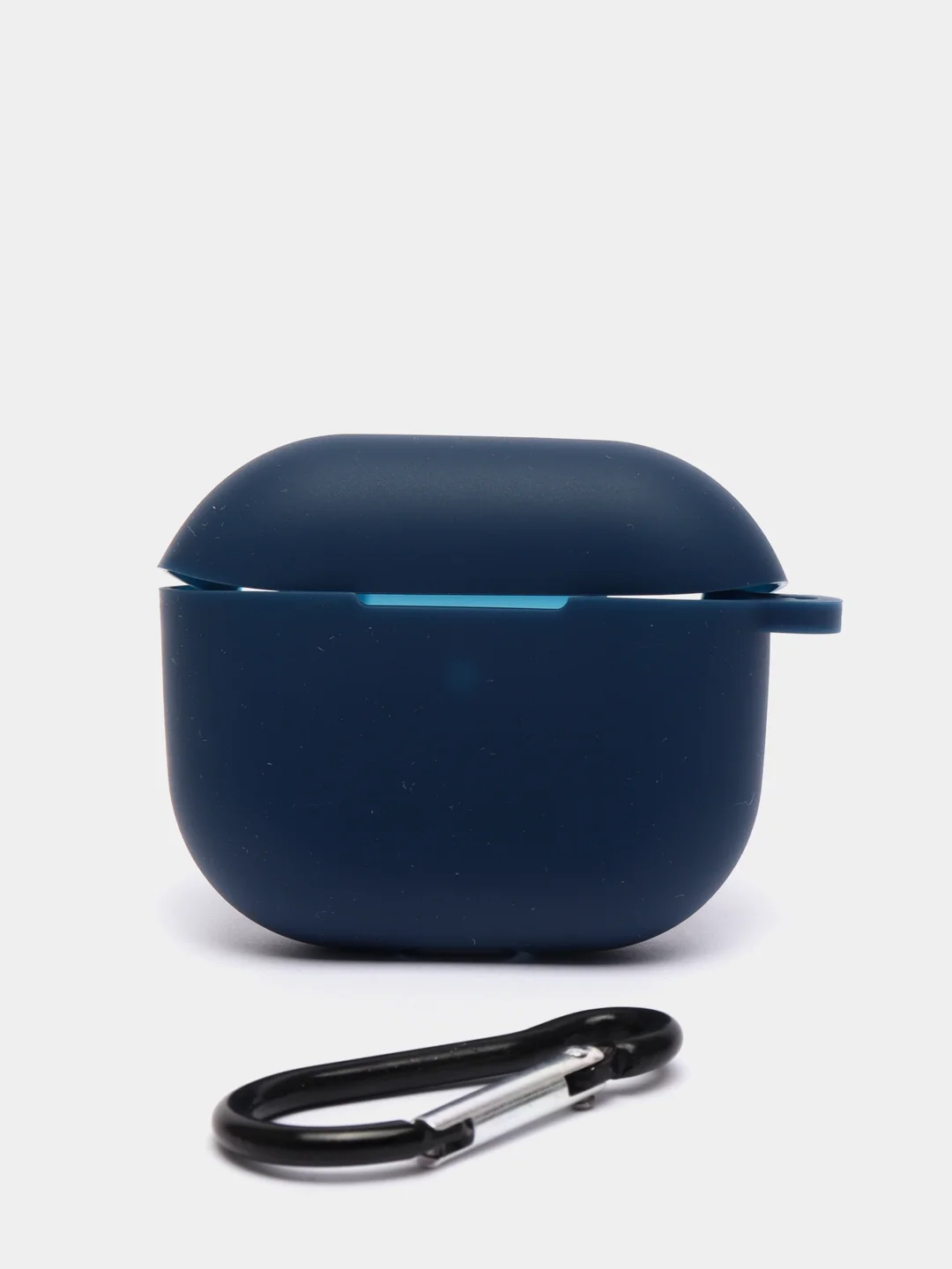 Темно-синий силиконовый чехол для наушников Apple Airpods 3, с карабином