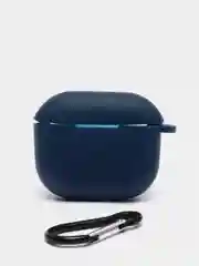 Темно-синий силиконовый чехол для наушников Apple Airpods 3, с карабином