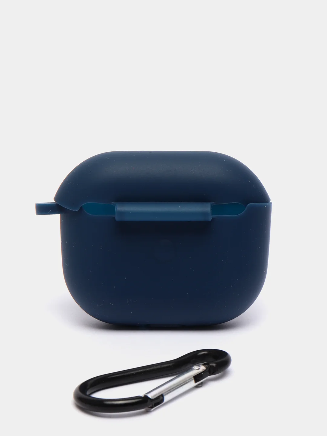 Темно-синий силиконовый чехол для наушников Apple Airpods 3, с карабином