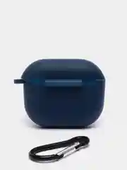 Темно-синий силиконовый чехол для наушников Apple Airpods 3, с карабином