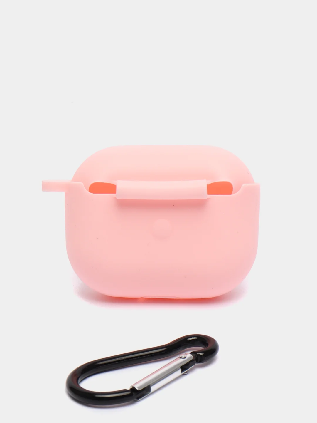 Пудровый силиконовый чехол для наушников Apple Airpods 3, с карабином