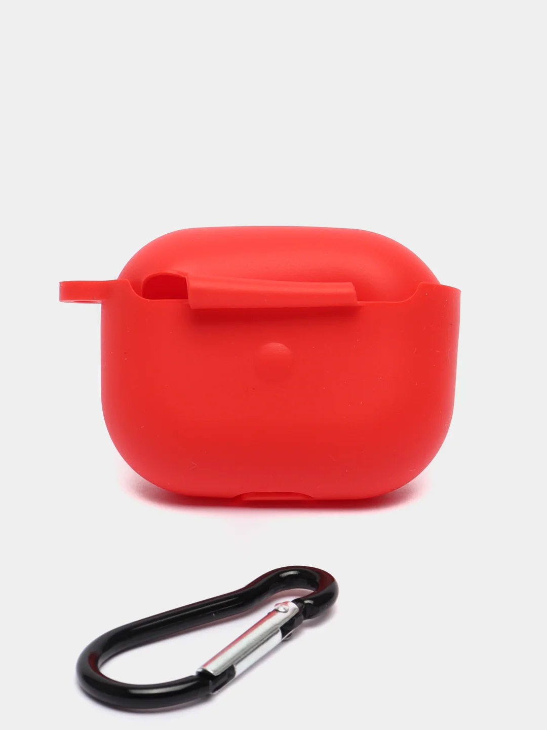 Красный силиконовый чехол для наушников Apple Airpods 3, с карабином
