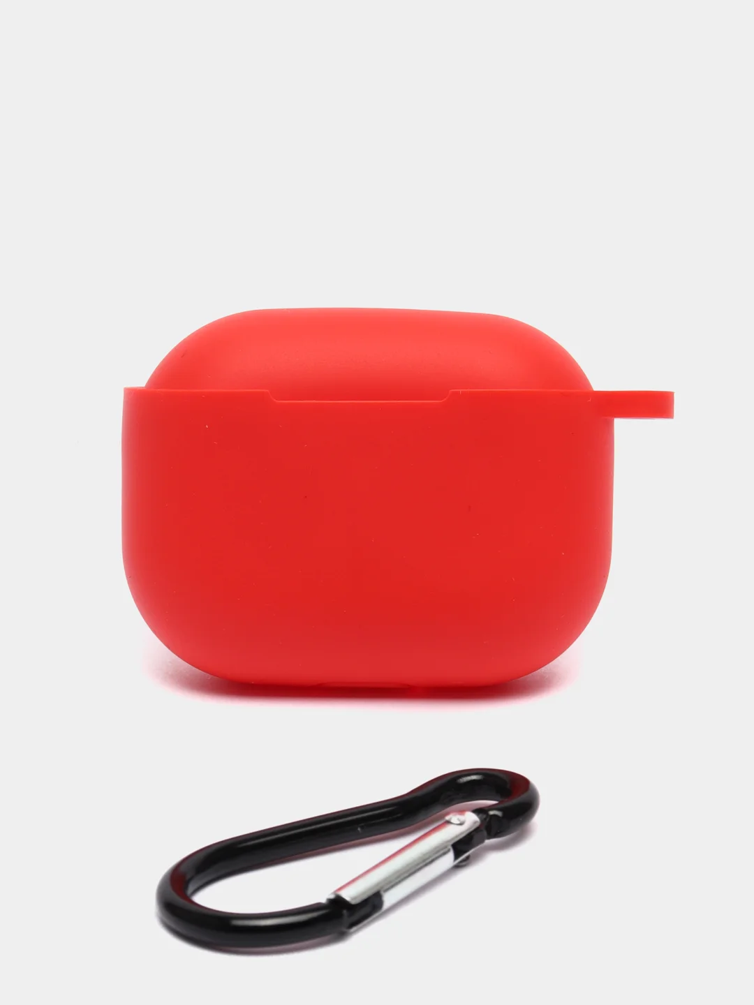 Красный силиконовый чехол для наушников Apple Airpods 3, с карабином
