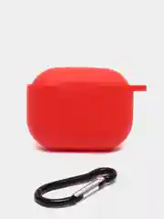 Красный силиконовый чехол для наушников Apple Airpods 3, с карабином