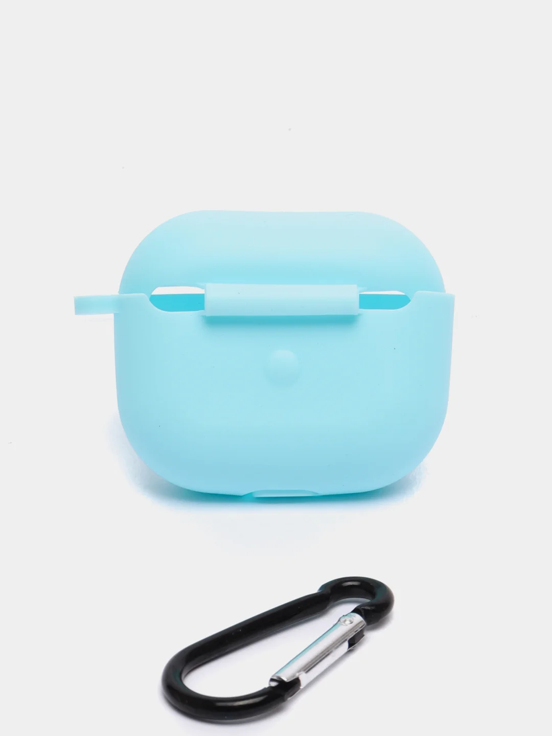 Голубой силиконовый чехол для наушников Apple Airpods 3, с карабином