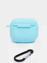 Голубой силиконовый чехол для наушников Apple Airpods 3, с карабином