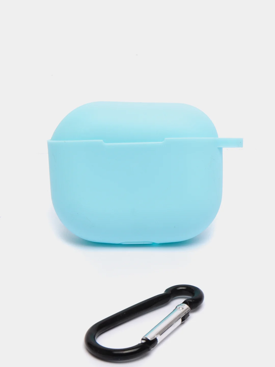Голубой силиконовый чехол для наушников Apple Airpods 3, с карабином
