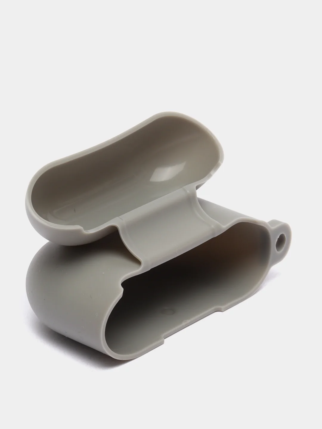 Серый силиконовый чехол для наушников Apple Airpods 3, с карабином