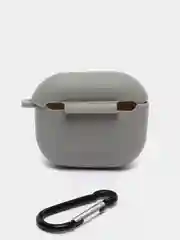 Серый силиконовый чехол для наушников Apple Airpods 3, с карабином