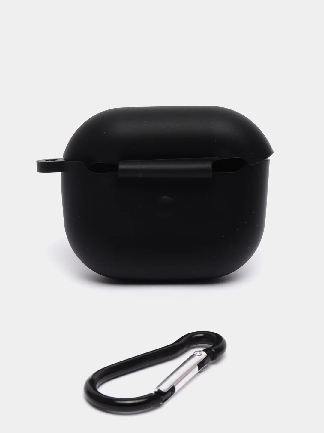 Черный силиконовый чехол для наушников Apple Airpods 3, с карабином