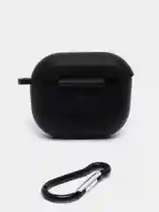 Черный силиконовый чехол для наушников Apple Airpods 3, с карабином