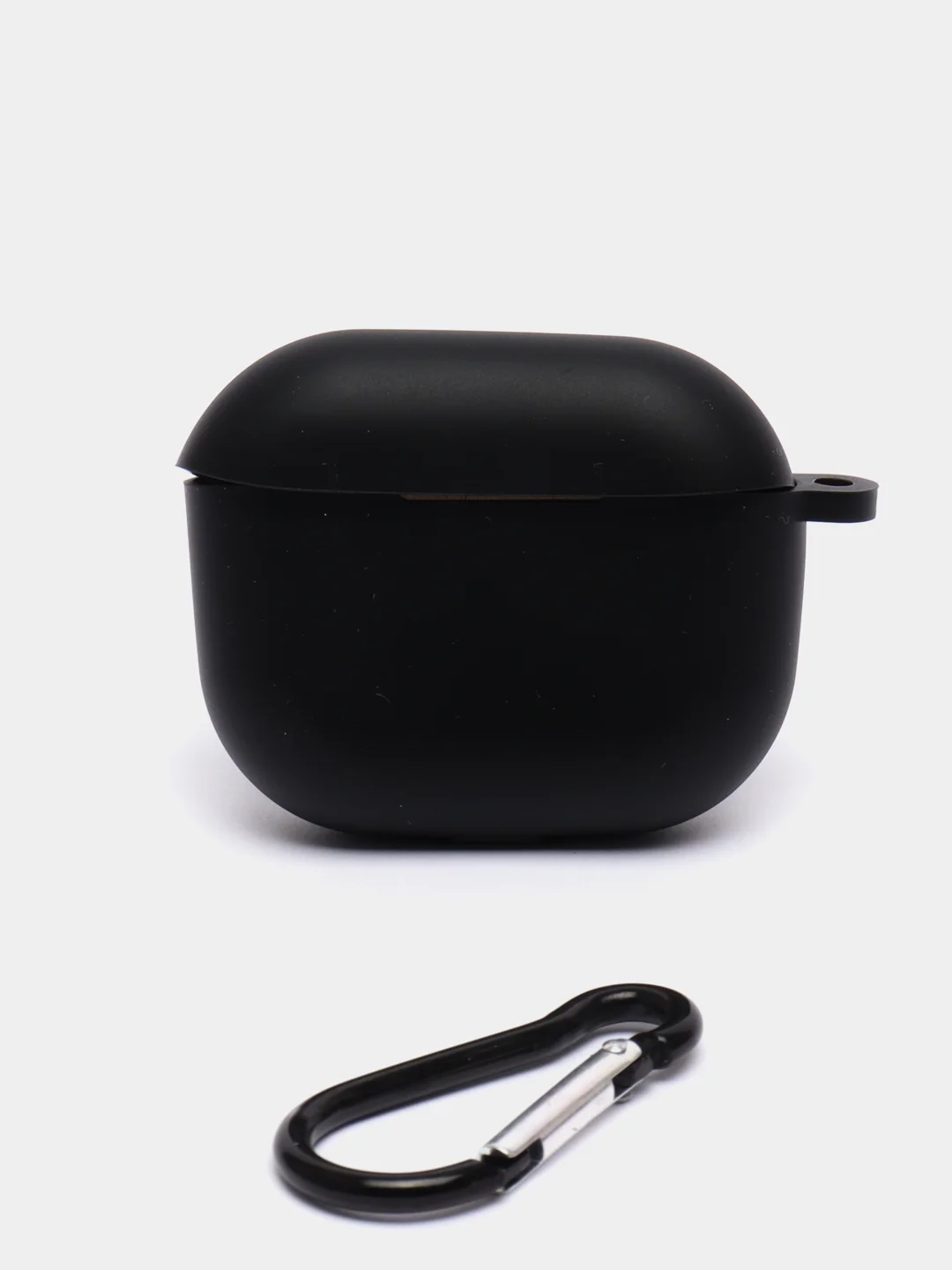 Черный силиконовый чехол для наушников Apple Airpods 3, с карабином