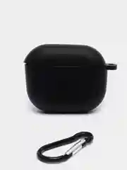 Черный силиконовый чехол для наушников Apple Airpods 3, с карабином