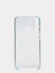 Голубой чехол силиконовый прозрачный с цветной вставкой Y7P / P40 Lite E