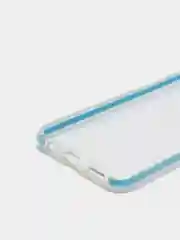 Голубой чехол силиконовый прозрачный с цветной вставкой Y7P / P40 Lite E