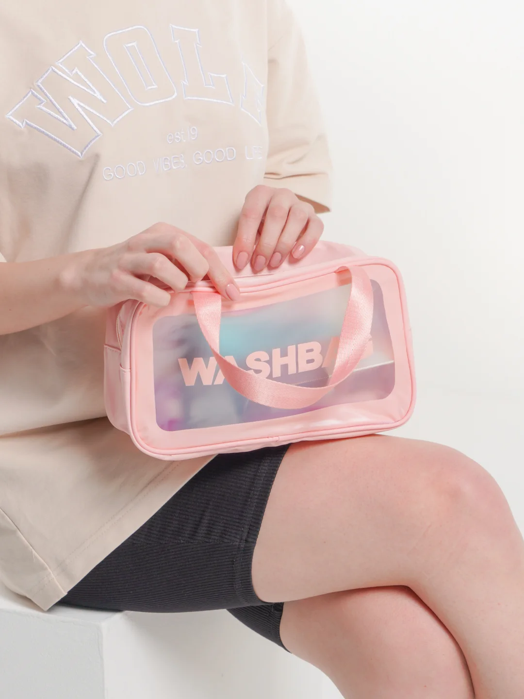 Розовый косметичка-органайзер Washbag, 4 цвета