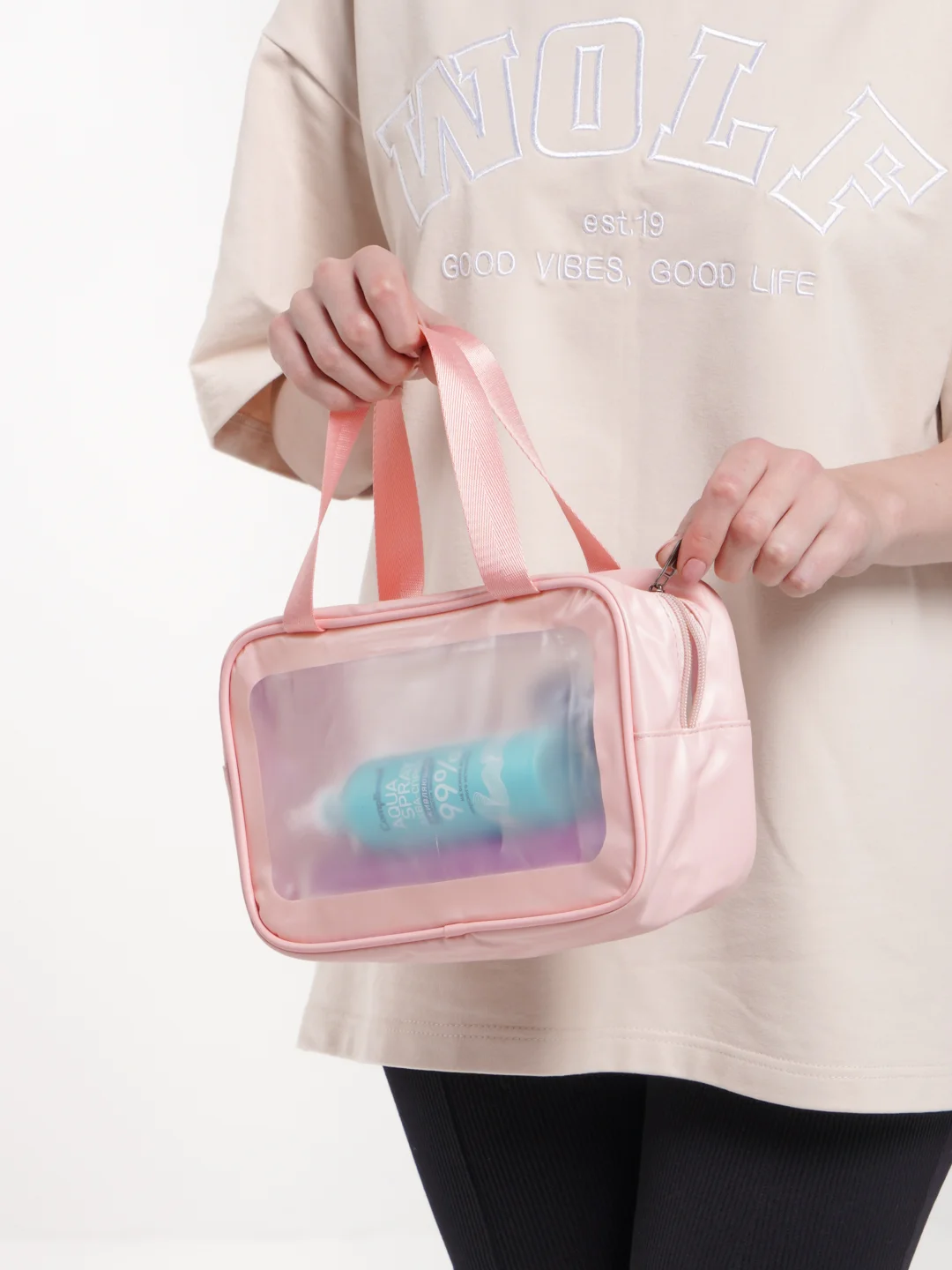 Розовый косметичка-органайзер Washbag, 4 цвета