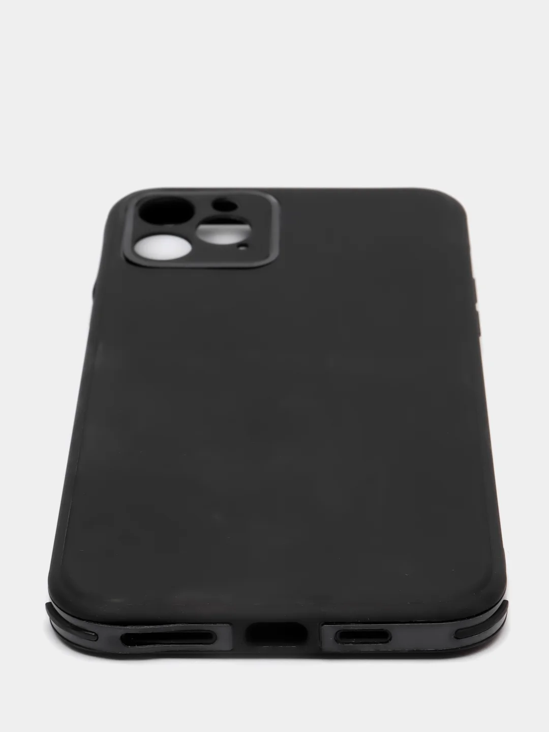 Черный чехол усиленный с полосой для iPhone 11 Pro Max, силиконовый