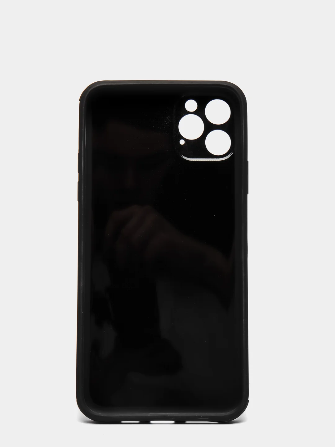 Черный чехол усиленный с полосой для iPhone 11 Pro Max, силиконовый