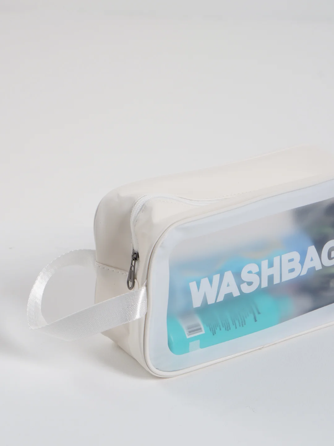 Белый косметичка прозрачная WashBag, 4 цвета