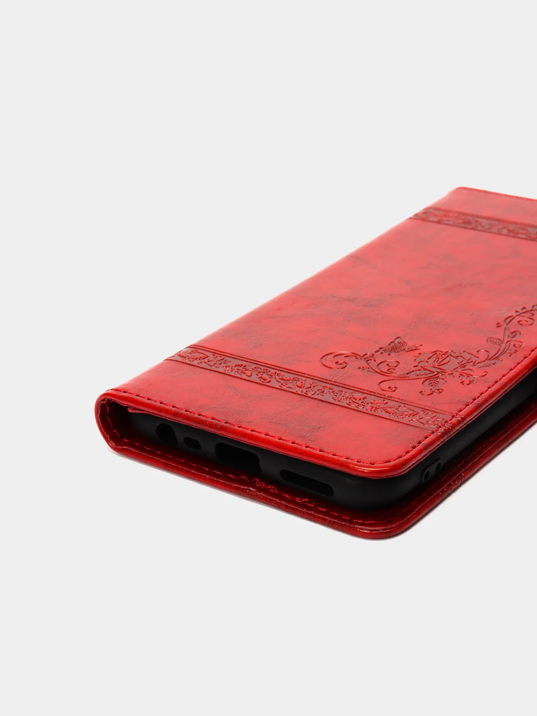 Красный кожаный PU чехол-книжка для Xiaomi Redmi 9, Редми 9