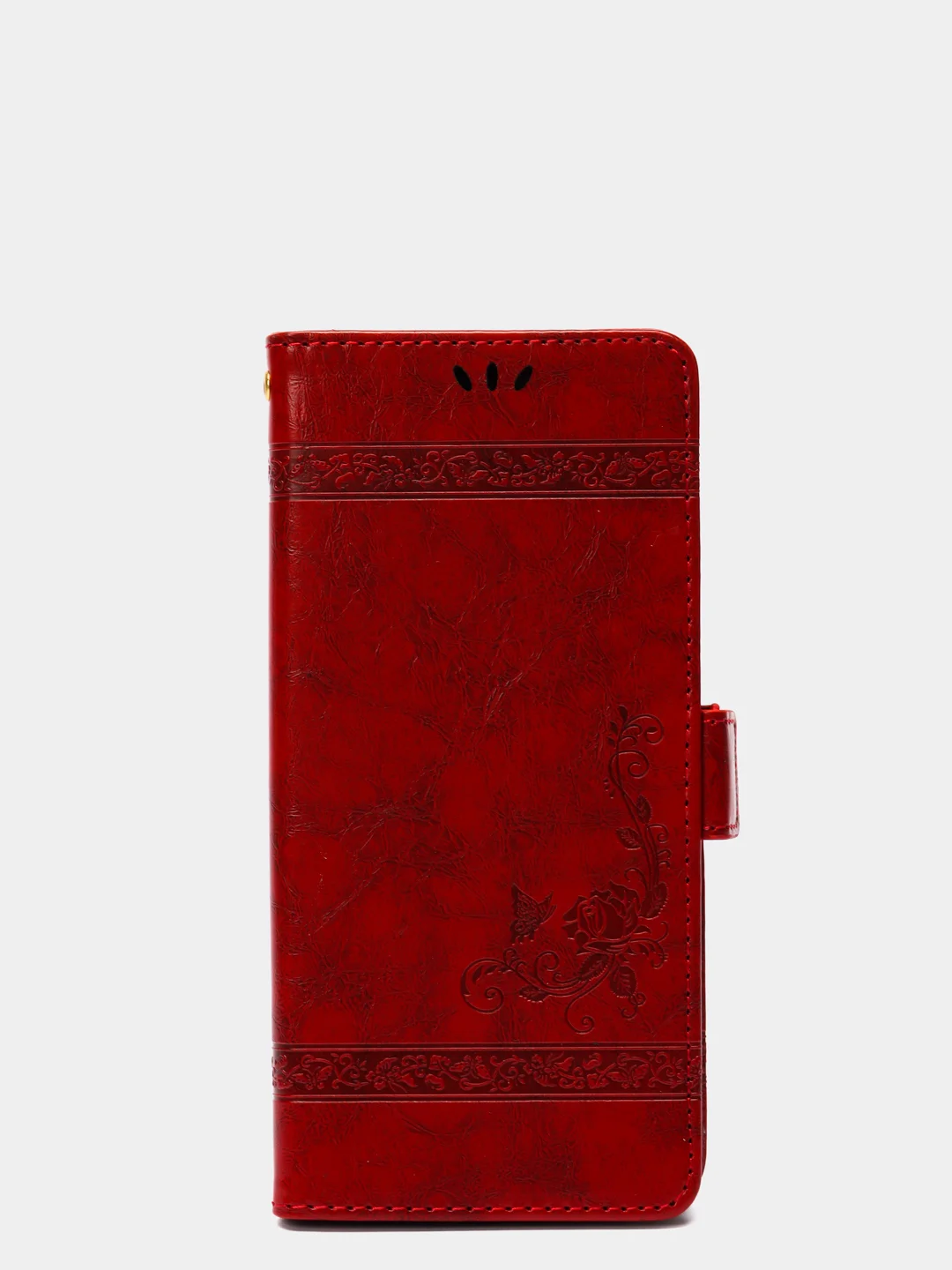 Красный кожаный PU чехол-книжка для Xiaomi Redmi 9, Редми 9