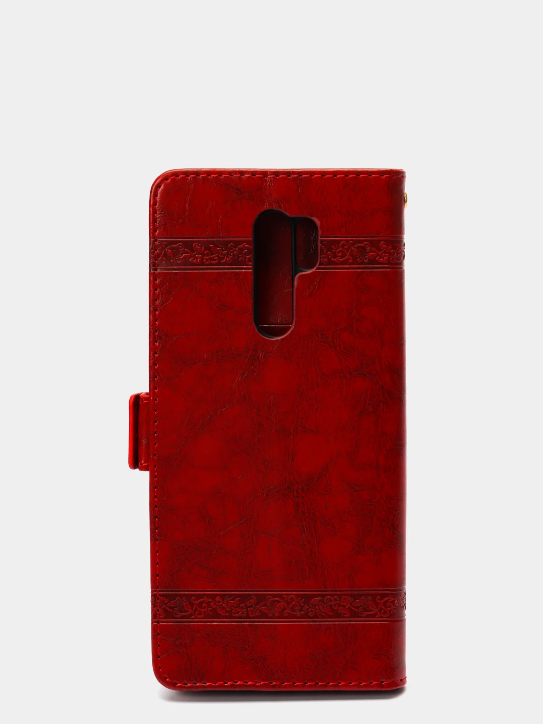 Красный кожаный PU чехол-книжка для Xiaomi Redmi 9, Редми 9