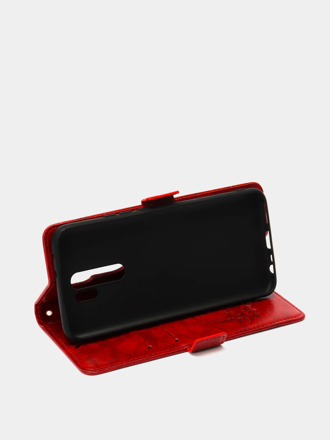 Красный кожаный PU чехол-книжка для Xiaomi Redmi 9, Редми 9